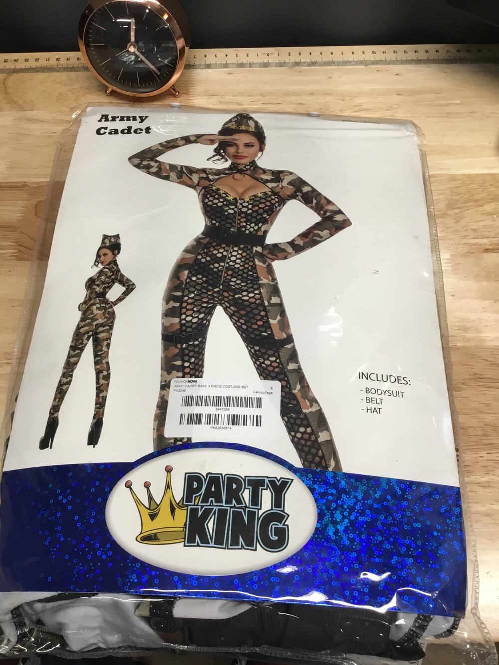 Party King Babe 2 Piece Women's Small Camo Army Cadet Halloween Costume Set